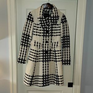 Express Pea Coat, Womens sz small, Black + Cream
